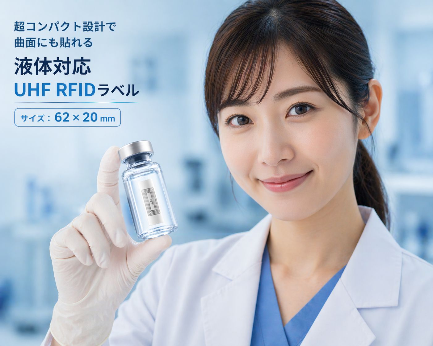 超コンパクトで曲面にも貼れる液体対応UHF RFIDラベルを販売開始